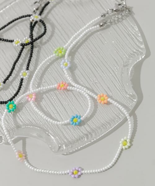 SMELLY / スメリー ネックレス・ペンダント・チョーカー | ステンレスフラワーモチーフビーズネックレス | 詳細12