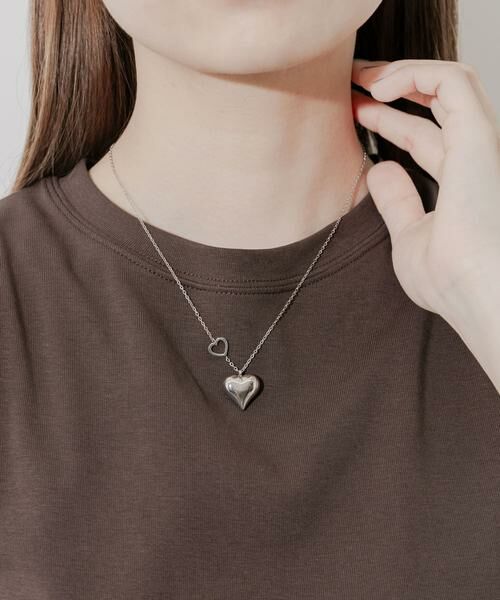 SMELLY / スメリー ネックレス・ペンダント・チョーカー | ステンレスプックリメタルハートネックレス | 詳細2