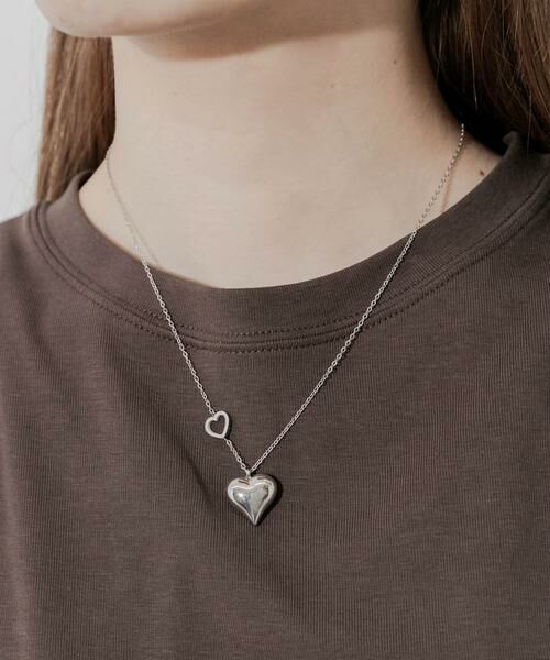 SMELLY / スメリー ネックレス・ペンダント・チョーカー | ステンレスプックリメタルハートネックレス | 詳細4