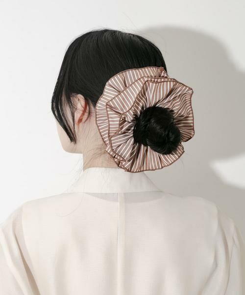 SMELLY / スメリー ヘアゴム・シュシュ | ストライプボリュームシュシュ | 詳細1