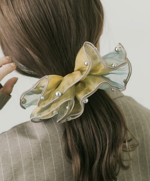 SMELLY / スメリー カチューシャ・カチューム・その他 | メタルボールシアーフリルボリュームバレッタ | 詳細1