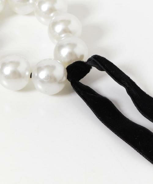 SMELLY / スメリー ヘアゴム・シュシュ | ビッグパールベロアリボンヘアゴム | 詳細4