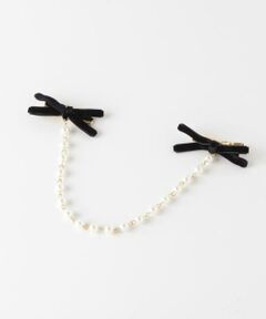 SMELLY / スメリー カチューシャ・カチューム・その他 | ベロアリボンパールチェーンヘアピン