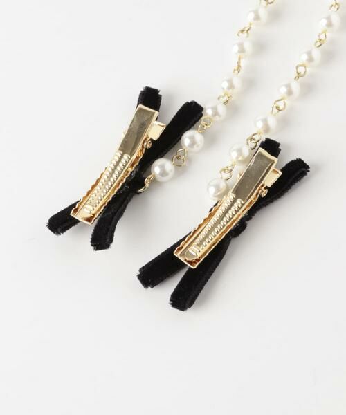 SMELLY / スメリー カチューシャ・カチューム・その他 | ベロアリボンパールチェーンヘアピン | 詳細8