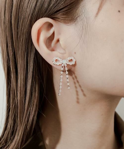 SMELLY / スメリー ピアス・イヤリング | ビジューリボンイヤリング | 詳細3