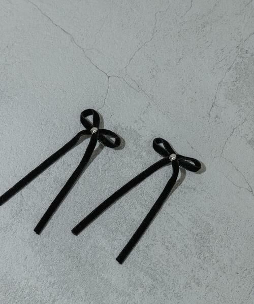 SMELLY / スメリー カチューシャ・カチューム・その他 | ベロアリボン2セットヘアピン | 詳細2