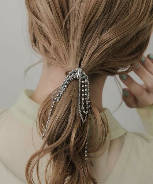 SMELLY / スメリー ヘアアクセサリー | メタルボールリボンチェーンヘアカフ | 詳細1