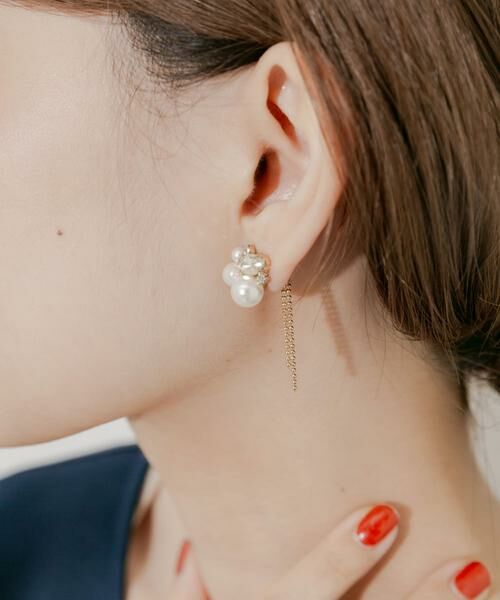 SMELLY / スメリー ピアス・イヤリング | パールビジューチェーンピアス | 詳細1