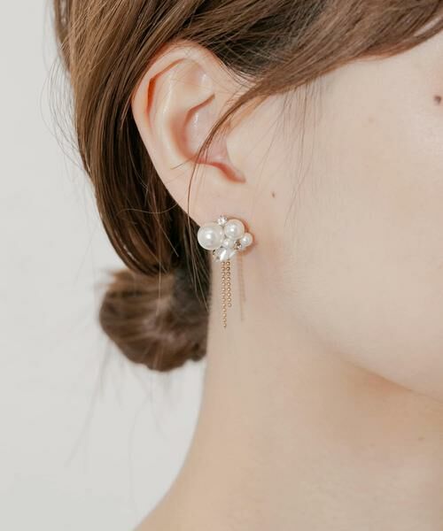 SMELLY / スメリー ピアス・イヤリング | パールビジューチェーンピアス | 詳細2