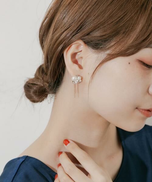 SMELLY / スメリー ピアス・イヤリング | パールビジューチェーンピアス | 詳細3