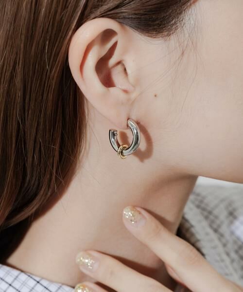 SMELLY / スメリー ピアス・イヤリング | メタルリングコンビフープピアス | 詳細3