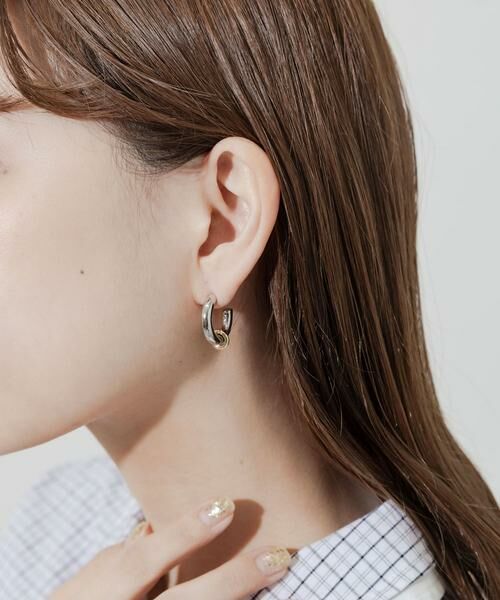 SMELLY / スメリー ピアス・イヤリング | メタルリングコンビフープピアス | 詳細5