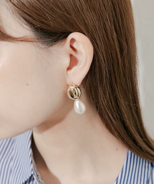 SMELLY / スメリー ピアス・イヤリング | クロスループティアドロップパールピアス | 詳細1