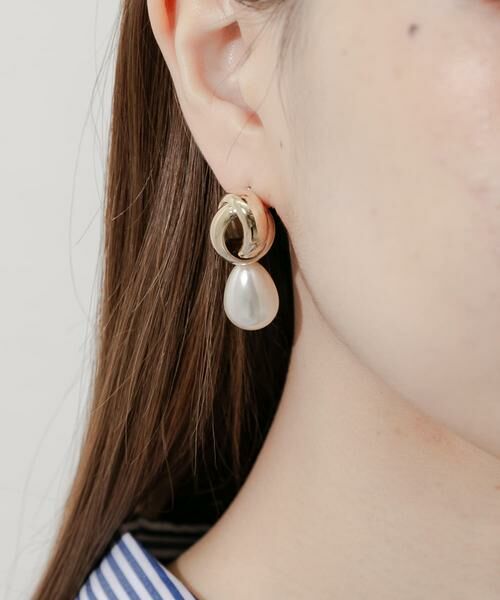 SMELLY / スメリー ピアス・イヤリング | クロスループティアドロップパールピアス | 詳細5