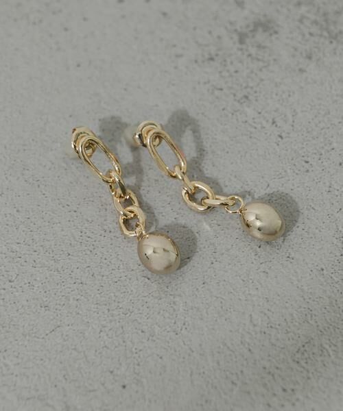 SMELLY / スメリー ピアス・イヤリング | メタルボールドロップチェーンピアス | 詳細1