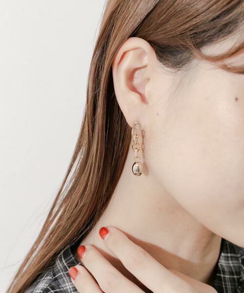 SMELLY / スメリー ピアス・イヤリング | メタルボールドロップチェーンピアス | 詳細4