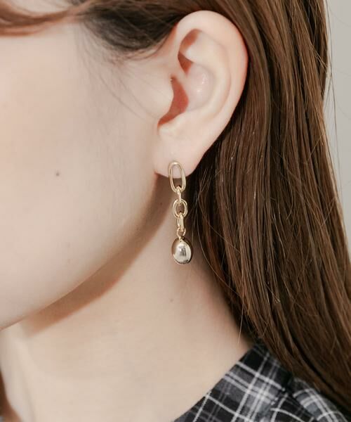 SMELLY / スメリー ピアス・イヤリング | メタルボールドロップチェーンピアス | 詳細6