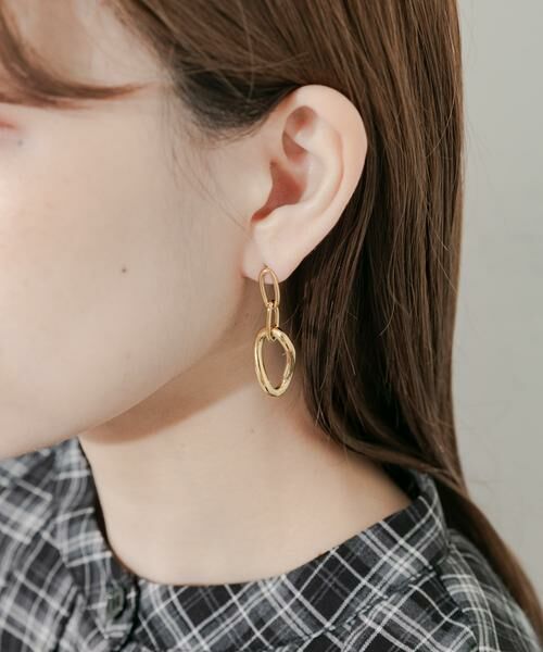 SMELLY / スメリー ピアス・イヤリング | ステンレスニュアンスオーバルチェーンピアス | 詳細2