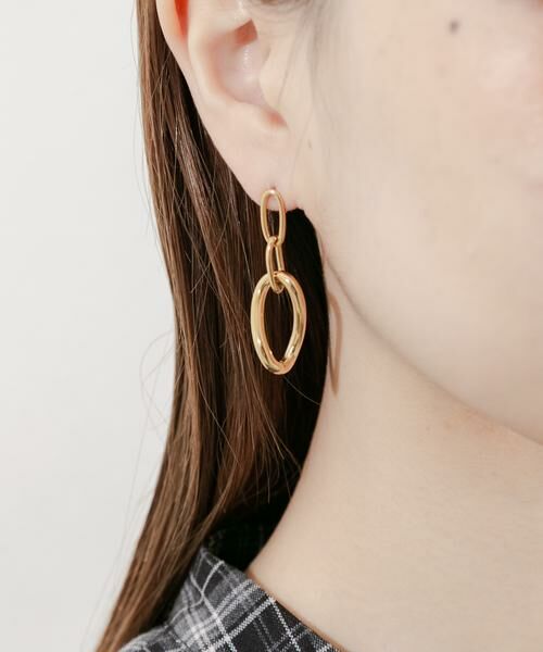 SMELLY / スメリー ピアス・イヤリング | ステンレスニュアンスオーバルチェーンピアス | 詳細4