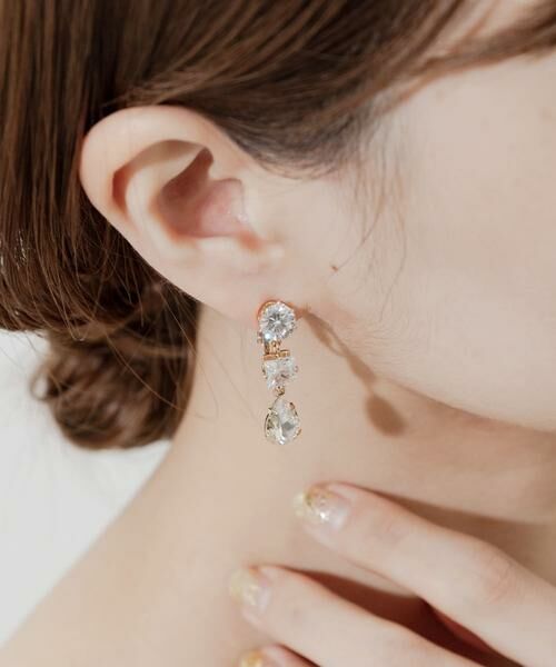 SMELLY / スメリー ピアス・イヤリング | トリプルビジューイヤリング | 詳細2