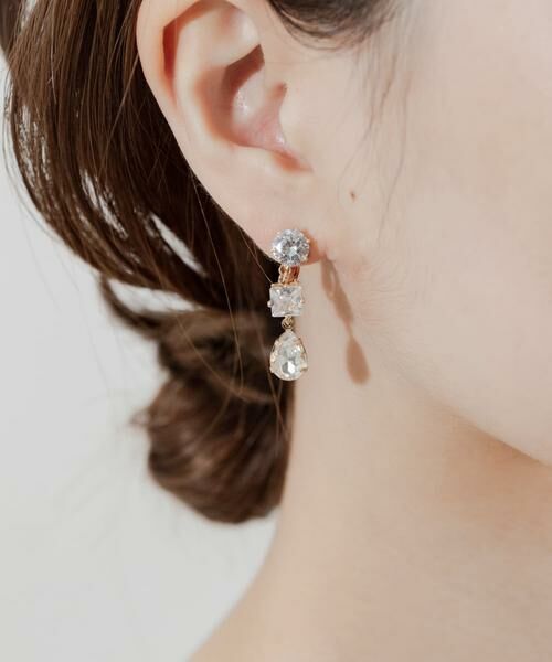 SMELLY / スメリー ピアス・イヤリング | トリプルビジューイヤリング | 詳細3