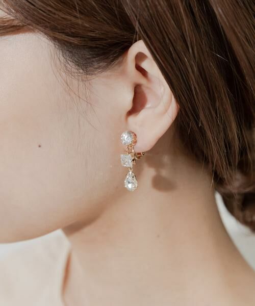 SMELLY / スメリー ピアス・イヤリング | トリプルビジューイヤリング | 詳細4