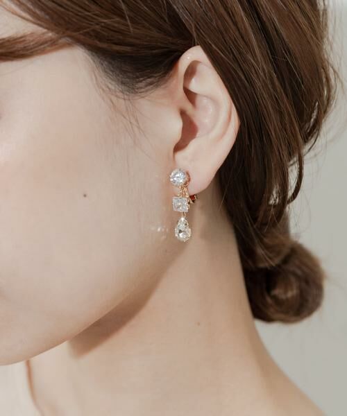 SMELLY / スメリー ピアス・イヤリング | トリプルビジューイヤリング | 詳細5