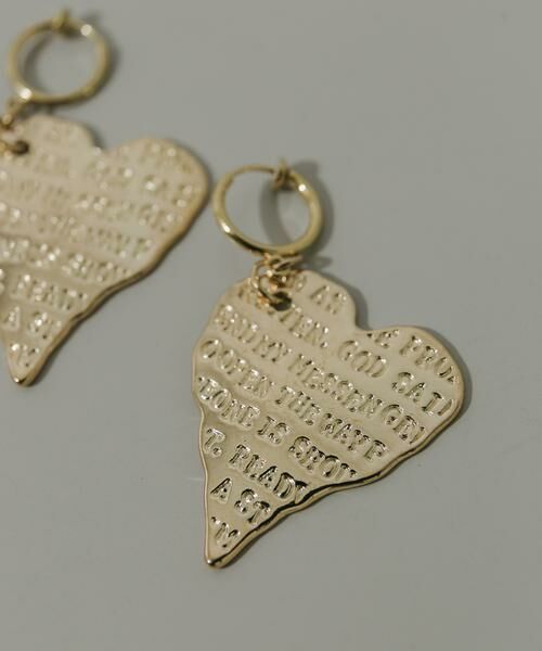 SMELLY / スメリー ピアス・イヤリング | メッセージハートプレートイヤリング | 詳細1