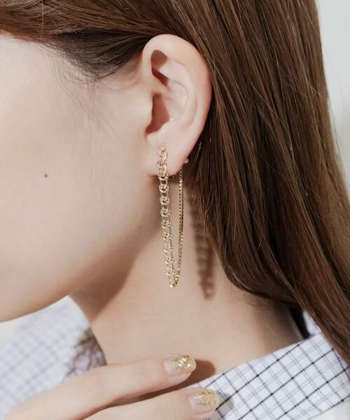 SMELLY / スメリー ピアス・イヤリング | コンビチェーンロングイヤリング | 詳細1