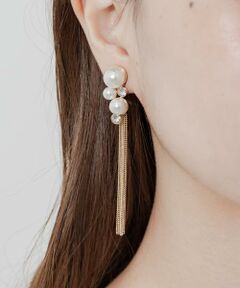 SMELLY / スメリー ピアス・イヤリング | パールビジューロングチェーンイヤリング