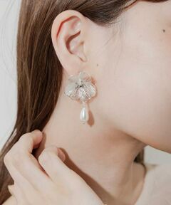 SMELLY / スメリー ピアス・イヤリング | メタルフラワードロップパールイヤリング