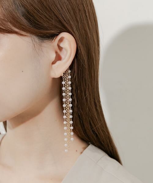 SMELLY / スメリー ピアス・イヤリング | ロングチェーンパールイヤーフック | 詳細4