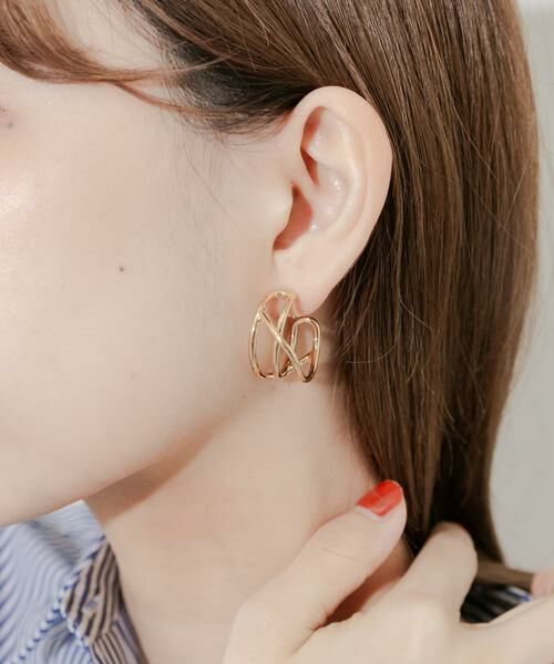 SMELLY / スメリー ピアス・イヤリング | ニュアンスメタルワイドフープイヤリング | 詳細2