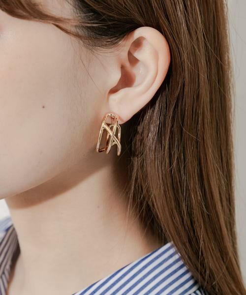 SMELLY / スメリー ピアス・イヤリング | ニュアンスメタルワイドフープイヤリング | 詳細3