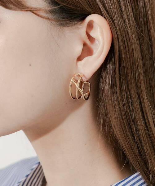 SMELLY / スメリー ピアス・イヤリング | ニュアンスメタルワイドフープイヤリング | 詳細4