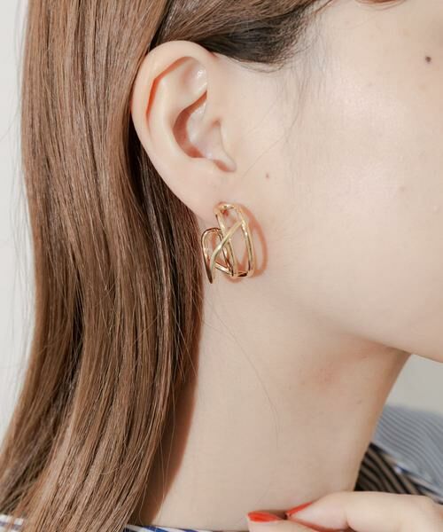 SMELLY / スメリー ピアス・イヤリング | ニュアンスメタルワイドフープイヤリング | 詳細5