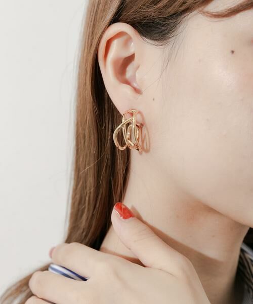 SMELLY / スメリー ピアス・イヤリング | ニュアンスメタルワイドフープイヤリング | 詳細6