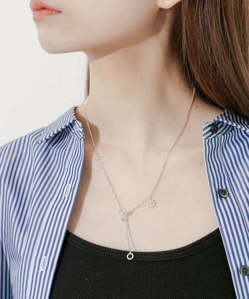 SMELLY / スメリー ネックレス・ペンダント・チョーカー | フラワーチャームコンビチェーンYネックレス | 詳細2