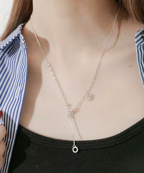 SMELLY / スメリー ネックレス・ペンダント・チョーカー | フラワーチャームコンビチェーンYネックレス | 詳細3