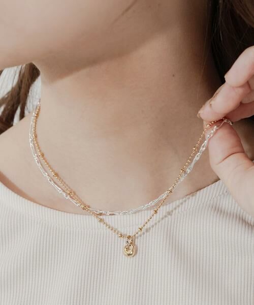 SMELLY / スメリー ネックレス・ペンダント・チョーカー | メタルチャームコンビメッキ2セットネックレス | 詳細2