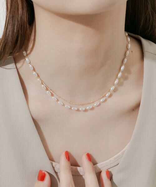 SMELLY / スメリー ネックレス・ペンダント・チョーカー | オーバルパール２セットネックレス | 詳細2