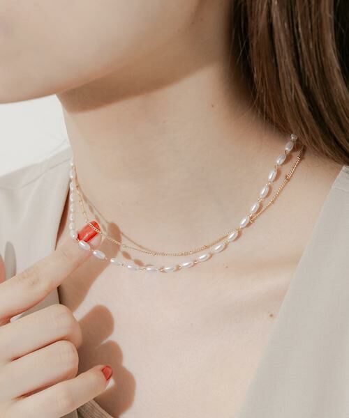 SMELLY / スメリー ネックレス・ペンダント・チョーカー | オーバルパール２セットネックレス | 詳細4