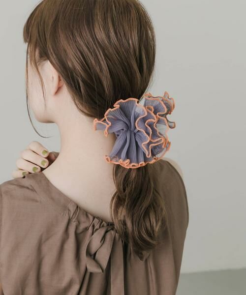 SMELLY / スメリー ヘアゴム・シュシュ | バイカラーシアーフリルシュシュ | 詳細3