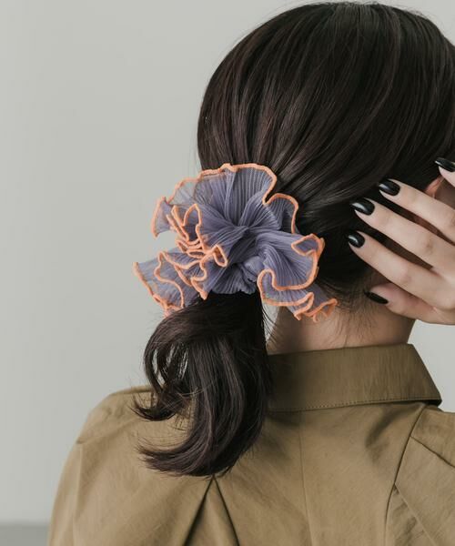 SMELLY / スメリー ヘアゴム・シュシュ | バイカラーシアーフリルシュシュ | 詳細4