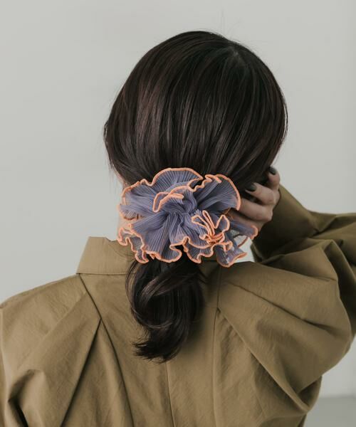 SMELLY / スメリー ヘアゴム・シュシュ | バイカラーシアーフリルシュシュ | 詳細5