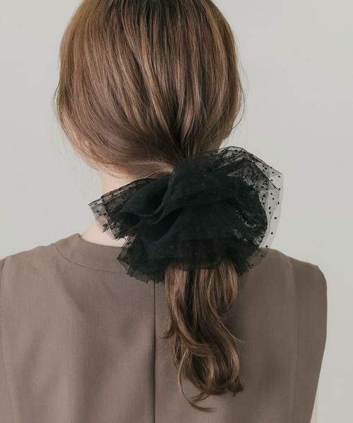 SMELLY / スメリー ヘアゴム・シュシュ | ドットチュールボリュームシュシュ | 詳細1