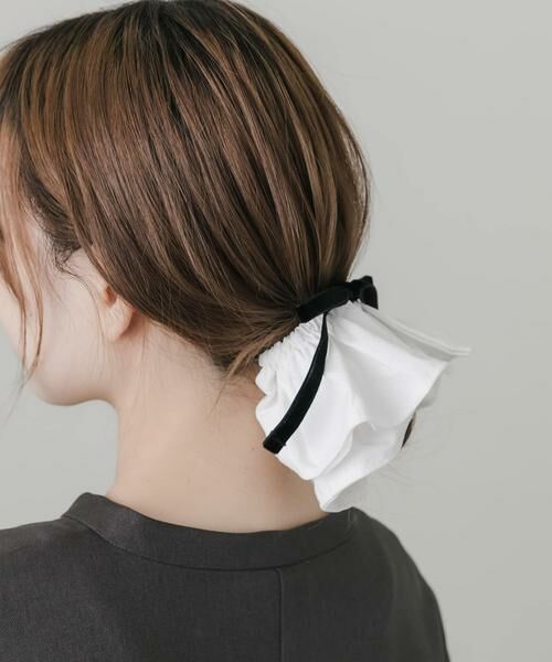 SMELLY / スメリー ヘアゴム・シュシュ | ワイドフリルベロアリボン | 詳細1