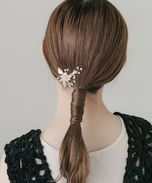 SMELLY / スメリー カチューシャ・カチューム・その他 | パールリーフモチーフヘアクリップ | 詳細1