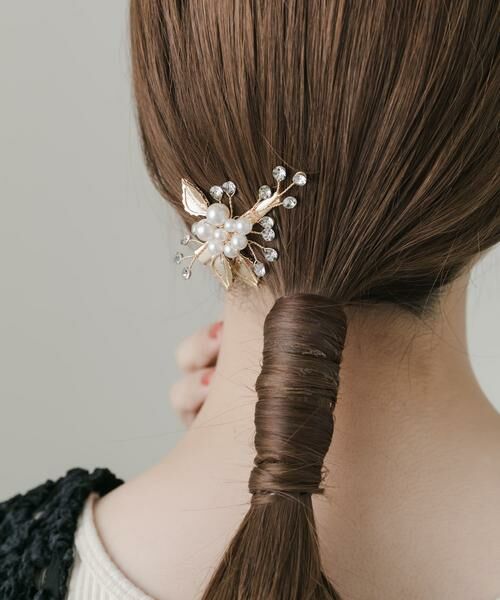 SMELLY / スメリー カチューシャ・カチューム・その他 | パールリーフモチーフヘアクリップ | 詳細5