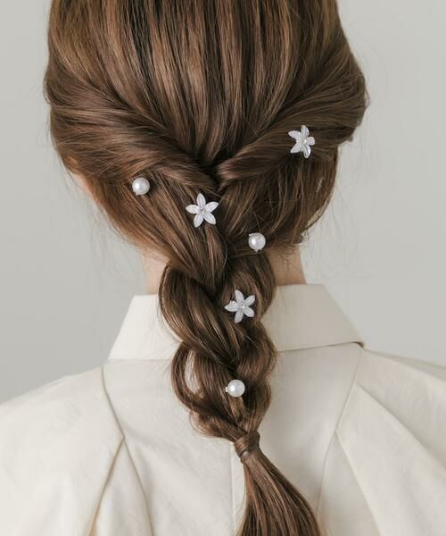SMELLY / スメリー カチューシャ・カチューム・その他 | クリアフラワーパールセットヘアクリップ | 詳細1